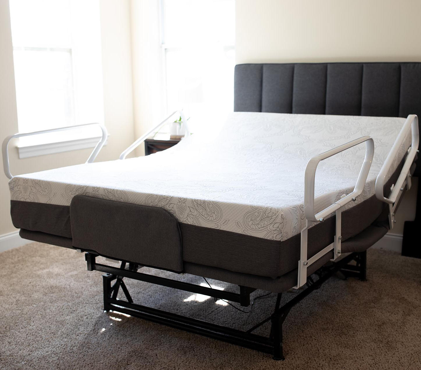 Los Angeles Flexabed Hi-Low SL adjustable bed with natural organic latex mattress
